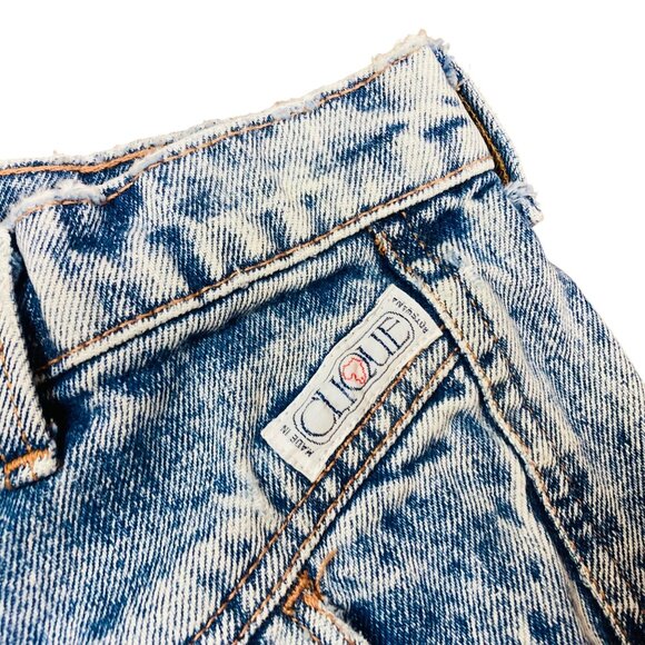 Clique Vintage 80s Cloud Acid Wash High-Waisted Denim Jeans 90s Tagged Size 10 - Picture 3 of 9